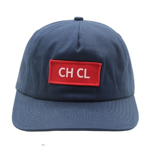 Gorra de béisbol con logotipo de parche tejido impreso de <span class=keywords><strong>5</strong></span> paneles de algodón azul marino personalizada, Gorras deportivas de golf con método de impresión de soplo - Product Image 1