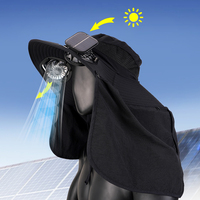 Gorra de visera con energía Solar de verano de alta calidad, gorras de ventilador para montar al aire libre