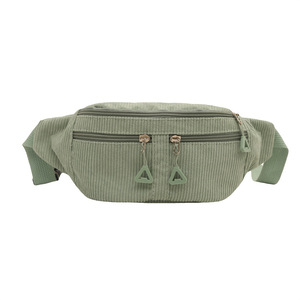 Outdoor Adjustable Strap Crossbody Fanny Pack Custom <b>Corduroy</b> Waist <b>Bag</b> Solid Color Vintage Sling <b>Bag</b> - Product Image 1