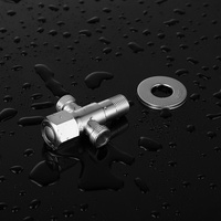Robinet d'arrêt triangulaire en acier inoxydable 304, accessoire de toilette, double sortie d'eau, une entrée, deux sorties, répartiteur d'eau à trois voies, robinet 1/2