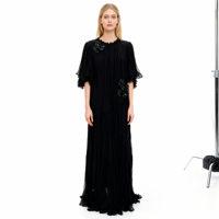 Nouvelle Robe en Chiffon Élégante Grande Taille 2026, Cousue à la Main avec Fleurs Tridimensionnelles, Coupe Ample Adaptée à Divers Types de Silhouettes