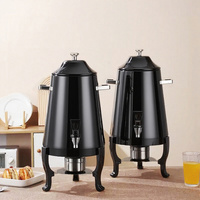 Distributeur de boissons chaudes commercial en acier inoxydable noir, thermos à thé, distributeur de lait, équipement de restaurant, chauffe-plat, urne