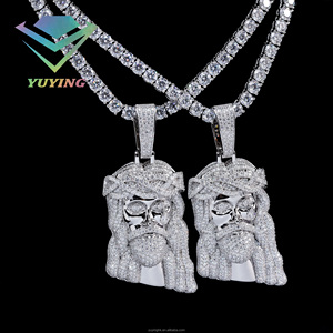 Prêt à expédier - Pendentif Jésus en argent sterling 925 avec moissanite VVS, certificat GRA, testeur de diamant, bijoux classiques hip-hop, cadeau - Product Image 2