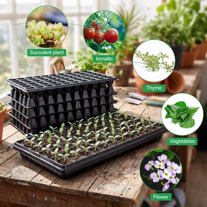 Bandejas de Cultivo de Plástico ABS Ecológicas de 200 Celdas con Cúpula de Humedad y Dos Ventilaciones para Germinación de Plántulas y Siembra de Semillas - Product Image 2
