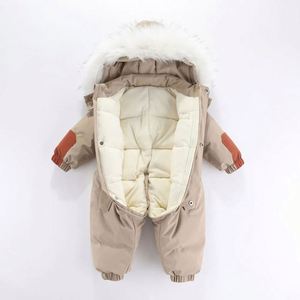 Combinaison en peluche unisexe personnalisée OEM, barboteuse mignonne avec capuche à oreilles, vêtement d'extérieur à fermeture éclair, une pièce, 0-3 ans, combinaison en polaire, manteau, body, tout-petit garçon - Product Image 2