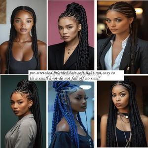 Extensions de cheveux synthétiques tressés pré-étirés 4X, 38 pouces 320g/52 pouces 280g, haute température, pour tresses au crochet, collection <span class=keywords><strong>africaine</strong></span> - Product Image 5