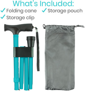 Opvouwbare Wandelstok Voor Mannen, Vrouwen-Fold-Up, Inklapbare, Lichtgewicht, Verstelbare, draagbare <span class=keywords><strong>Hand</strong></span> Wandelstok - Product Image 6