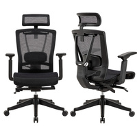 Chaise de bureau ergonomique entièrement en maille avec appui-tête, pivotante, pour PDG, bureau de direction, avec logo personnalisé