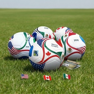 Ballon de football officiel 2026 Taille 5 en cuir PU avec empiècements, idéal pour la <span class=keywords><strong>Coupe</strong></span> d'Europe, la Ligue des Champions et l'entraînement - Product Image 1