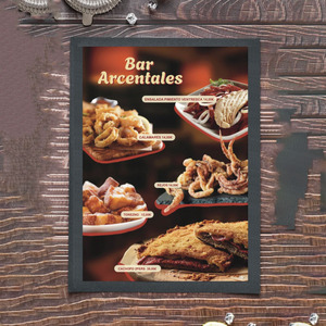 Carte de menu de restaurant personnalisée, feuille de menu en carton épais à une page, image de plat, texte et prix personnalisés pour bar, café, bistrot - Product Image 3