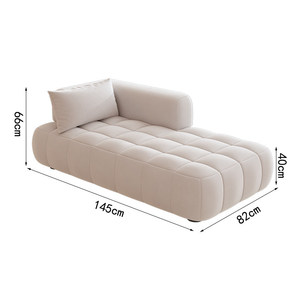 Sofá Chaise Longue Color Crema con Relleno de Espuma Acolchada para Sala de Estar, Dormitorio, Hotel, Alquiler - Product Image 5