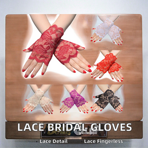 Gants de mode sans doigts floraux pour femmes mitaines de poignet de mariée en dentelle courte pour la crème solaire opéra soirée mariage thé quotidien été - Product Image 2