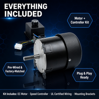 Motore EC Brushless DC 180W~420W 120EC AC110V/220V 3550RPM CCW per Purificatore d'Aria, Ventilazione HVAC e Ventilatore Aria Fresca