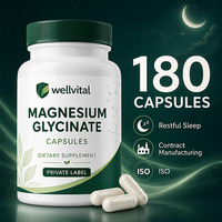 Fabrication sous contrat de 180 capsules de glycinate de magnésium ISO pour un sommeil réparateur
