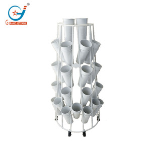 Support de plantes d'intérieur en métal à vente directe, grand présentoir à fleurs multi-niveaux à 5 étages avec roulettes - Product Image 3
