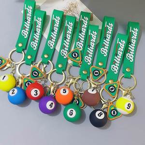 Porte-clés mignon pour enfants, design boule de billard, souvenir de billard, pendentif de sac, cadeau promotionnel - Product Image 1