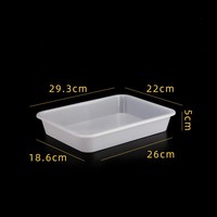 Nouveau pas cher 9 "/10"/11.5 "blanc/rouge/bleu rectangulaire PP plateau de service alimentaire pour Restaurant