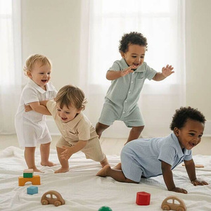 Pelele de bambú orgánico con cuello polo para bebé, pijama de bambú personalizado, ropa ecológica para bebé, pelele para recién nacido - Product Image 6