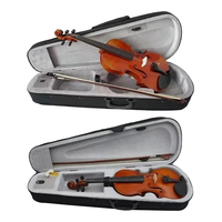 Violon d'entrée de gamme en tilleul 4/4 avec table en épicéa et côtés en érable, livré avec archet et étui – Instrument d'étude abordable, directement de l'usine