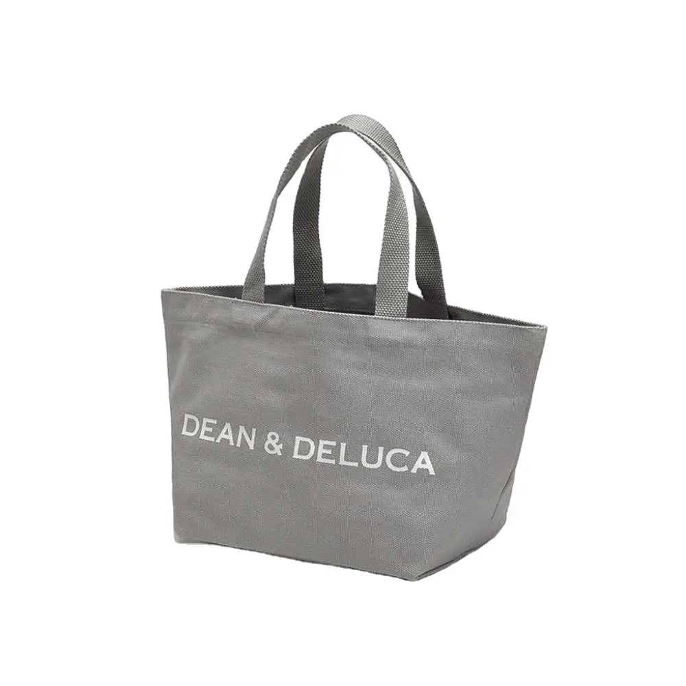 Borsa per lo Shopping con Logo personalizzato stampata Eco Friendly grande e semplice riutilizzabile in modo organico con borsa in tela di cotone con tasca