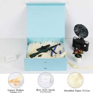 <span class=keywords><strong>Caja</strong></span> <span class=keywords><strong>de</strong></span> Regalo Azul Grande con Cinta, <span class=keywords><strong>Caja</strong></span> <span class=keywords><strong>de</strong></span> Regalo Grande con Tapa, Cierre Magnético, Rectangular, Plegable, <span class=keywords><strong>Caja</strong></span> <span class=keywords><strong>de</strong></span> Lujo <span class=keywords><strong>para</strong></span> Regalos <span class=keywords><strong>de</strong></span> Boda - Product Image 1