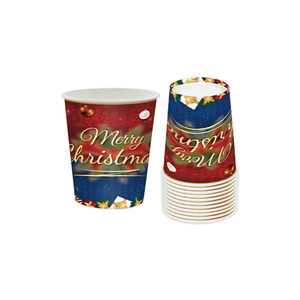 Christmas Round <b>Paper</b> Plates 60-80 Pcs Deep Blue <b>Red</b> Design With Ornaments And Bow For Holiday Party Tableware - Product Image 4