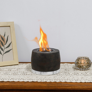 Mini foyer de table personnalisable en béton gris à vendre à chaud avec <span class=keywords><strong>extincteur</strong></span> en acier inoxydable Base en béton - Product Image 6