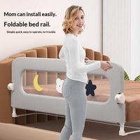 Barandilla de Seguridad Plegable Multicolor para Cama de Bebé Summer Infants, Altura Ajustable, Material Oxford, Anti-Caídas, 1.5-2.0m, 2-4 Años