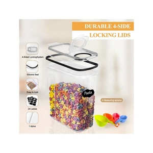 Giá Rẻ 4-Pcs 4L Nhựa Lưu Trữ Hộp <span class=keywords><strong>Stackable</strong></span> Kín Thực Phẩm Lưu Trữ <span class=keywords><strong>Container</strong></span> Cho Nhà Bếp Ngũ Cốc Trái Cây Sấy Khô Và Thực Phẩm Lưu Trữ - Product Image 2