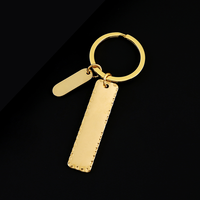 Ensemble de porte-clés rectangulaires Ywyougang, 4 couleurs, porte-clés en métal avec étiquette courte à bord dentelé et fosse concave, idéal pour un cadeau