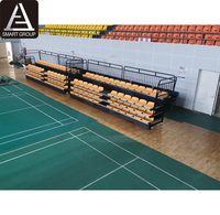 Tribune rétractable à 4 rangées, gradins télescopiques pour les spectateurs, gradins de gymnase, utilisés pour la salle de badminton, le terrain de basket-ball intérieur
