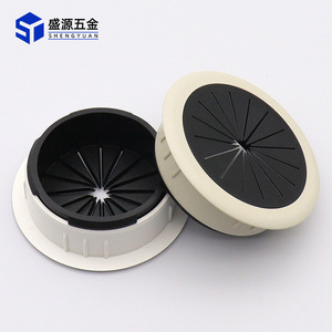 <b>Round</b> Cable Hole Cover For Desk 6060 Dustproof Plastic Sealing Cap With Bolt Inserting Type Black Brown White Gray Durable - Product Image 2