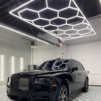 Plafonnier LED hexagonal 568W en nid d'abeille, étanche IP66, intensité variable, lampe d'atelier et de garage 6500K lumière du jour, pour detailing automobile et lavage de voitures