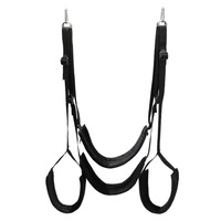 Accessoires de jeux SM noirs, dispositif de retenue, fétiche, adultes, jambes ouvertes, bondage BDSM, balançoire de porte suspendue pour couples