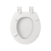 Siège de toilette moderne blanc en bois moulé à fermeture douce, style américain, pour salle de bain, charnière en plastique, garantie 3 ans