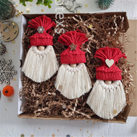 Ornement de gnome en macramé de haute qualité décor d'arbre de Noël boho gnome arbre suspendu cadeau de famille