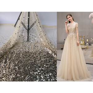 Chất Lượng Cao Màu Đỏ Đàn Hồi Lực Lượng Lưới Đính Cườm Vải Với Ngọc Trai Và Sequins Thêu Ren Wedding Bridal Dress Cho Cô Gái Chàng Trai - Product Image 1