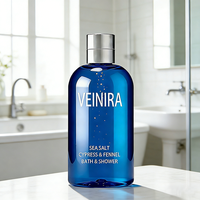 Gel Douche Moussant Parfumé 300ml OEM Marque Privée, Soin Corporel Nourrissant au Sel Marin, Cyprès et Fenouil, Produit de Soin pour Adultes