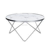 Vente directe d'usine, table de salon en acier inoxydable, plateau en verre, table basse dorée, vente en gros, ensemble de tables basses