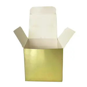 Caja de regalo con logotipo personalizado, papel de aluminio dorado para cosméticos, para embalaje de maquillaje, muestra gratis