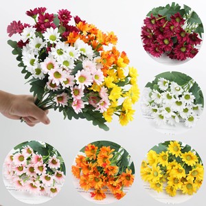 <b>Artificial</b> <b>Small</b> Daisy <b>Flower</b> Bouquet Handmade Faux Floral Fake <b>Flowers</b> For Home Bedroom Wedding Party Scene Layout Decoration - Product Image 1