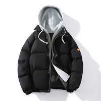 ANSZKTN Veste d'hiver unisexe à capuche pour hommes et femmes, coupe ample, grande taille, doudoune matelassée zippée, col montant, en coton épais, chaude et confortable