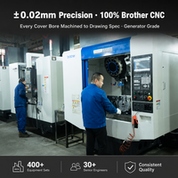 Pièces de moteur de générateur onduleur 5KVA en aluminium ADC12, couvercle de carter H340G moulé sous pression de précision, usiné CNC, fabricant OEM