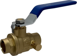 Robinet à bille en laiton à raccordement à sertir 1/2 pouce, à passage plein, à quart de tour, avec bouchon de vidange pour système de chauffage de l'<span class=keywords><strong>eau</strong></span> - Product Image 3
