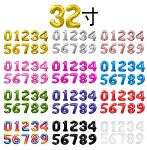 Globos de Número Impresos en Lámina de <span class=keywords><strong>32</strong></span> Pulgadas, del 0 al 9, Decoraciones Grandes para Fiestas de Cumpleaños - Product Image 5