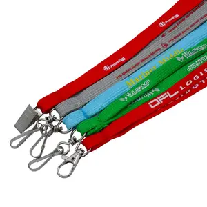 सामान के साथ नायलॉन चाबी का गुच्छा 3m Lanyards लोगो कस्टम पॉलिएस्टर डोरी