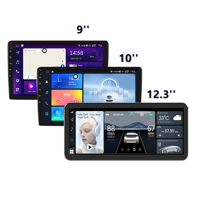 Meihua Auto Dashboard Multimedia Player GPS Android Auto Stereo Screen for Audi Benz VW Fiat All Models DSP Split Screen