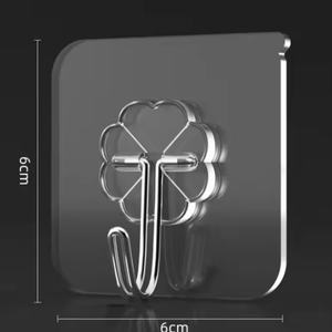 Crochets autocollants écologiques en plastique transparent résistant, très vendus, pour le rangement des clés, porte, mur, cuisine, salle de bain - Product Image 3