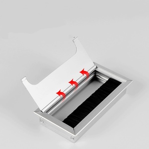 Elegant Modern Stainless Steel Conduit Box for Home Office Desk Soft Closing Design Silver+<b>Black</b> Color GQK Brand Model GW2571707 - Product Image 4