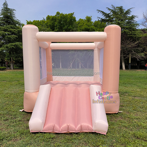 Mini Casa de rebote rosa pastel para uso doméstico con tobogán para que los niños pequeños jueguen en interiores y exteriores - Product Image 2